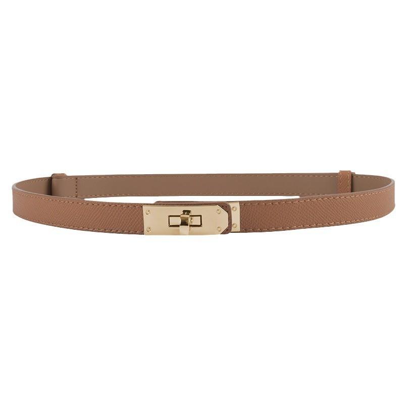Dünner Damen Gürtel aus echtem Leder mit Legierungsschnalle Taillenformer Kleider Elegantes Modeaccessoire In Mehreren Farben