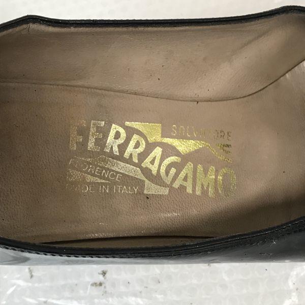 Salvatore Ferragamo Pumps High Heel Size 5C 22.5 Black Shoes Pumps(USED)