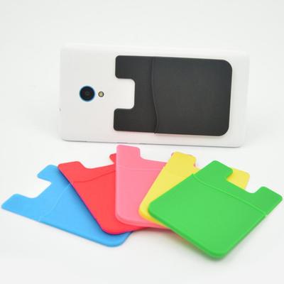 Slim Silicone Stick-On Mobile Phone Wallet with Multiple Color Options