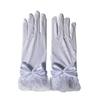 Polka Dot Wedding Bridal Gloves White Long Finger Mittens Retro Black Lace Gloves  Funeral