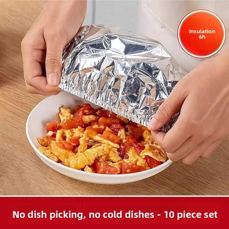 

Еда - Алюминиевая фольга-пленка для сохранения продуктов, Защитная крышка для кухонного хранения, Теплоизоляционная и консервирующая пленка, Изолирующая крышка [1 bag of 10 pieces]