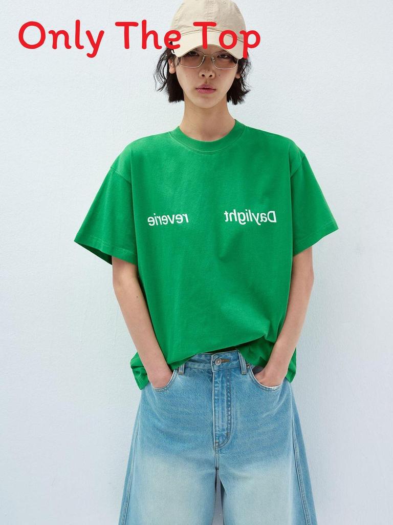 Streetwear Letter Embroidered Cotton T Shirt For Teens Casual Daily Wear