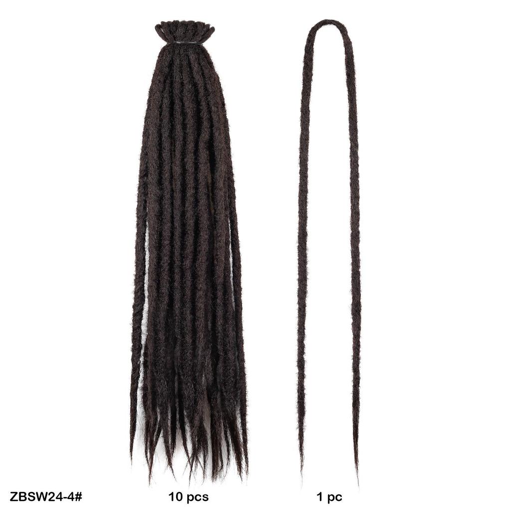 10 Stück/Lot Häkelhaar Dreadlock Doppel Afro Flechthaarverlängerung 24 Zoll Häkel-Box Braids Haar Synthetische Schwarze Zöpfe für Frauen