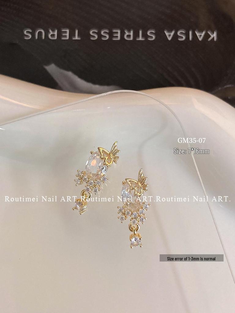 Luxury Zircon Bow Heart Pendant Nail Art Rhinestones – Exquisite, Shiny, and Elegant