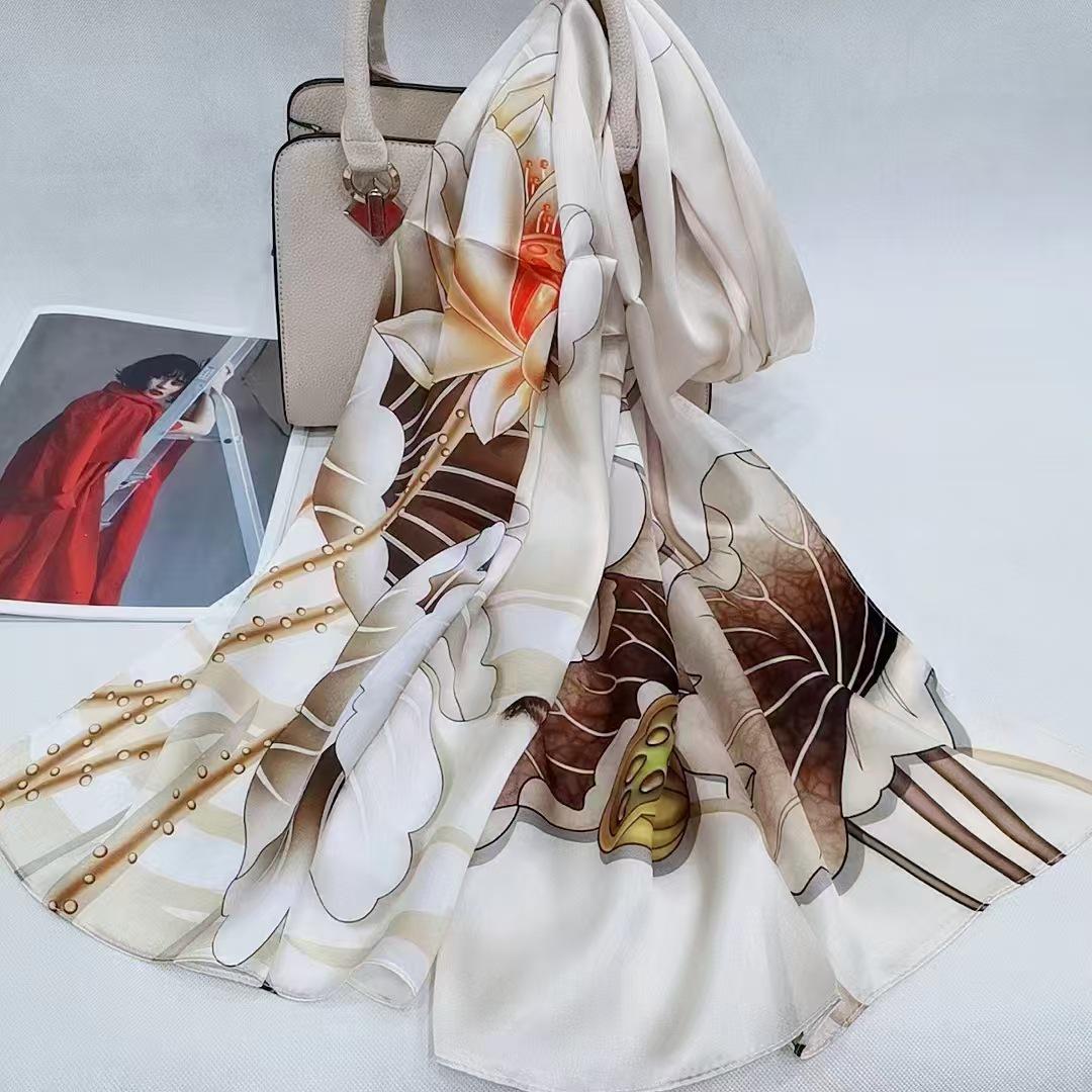 Versatile Mulberry Silk Scarf and Shawl for Spring & Autumn – Women s Dual-Use Satin Scarf Gift
