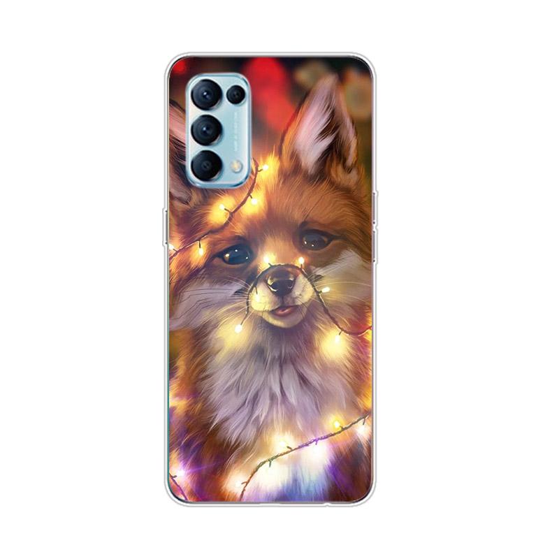 Flor Animal Tigre Para OPPO Reno7 SE 6 5 Z F 4G 5G Find X2 X3 Neo Lite Pro Plus Transparente Suave Funda de Teléfono Coque