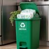 10 Pack Recycle and Trash Square Stickers 6 × 6 Inches White Vinyl Transparent Recycling Bin Decals Self Adhesive Waterproof UV Resistant Sign for