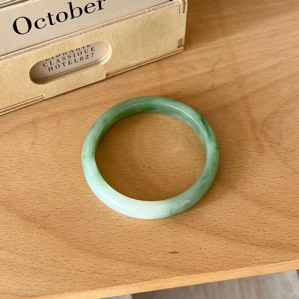 Elegant Smudged Fine Bangles Smooth Round Thin Resin Bracelets Colorful Exaggerated Wrist Bracelets Gifts