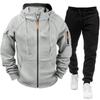 Men's Plus Size Casual Loose Zipper Hoodie Cardigan Sweatshirt Sports Set