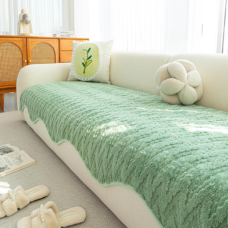 Sofa Cover Mats Winter Thickened New Simple And Comfortable Seat Cushion Plush Warm Anti-Cat Scratch Sofa Cover Couch Protector