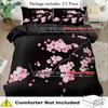 Comforter Japanese Pink Cherry Blossoms 3D Printed Set Fashion Art Exquisite Bedding Set Home Textiles S