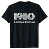 Mens Vintage 44th Birthday TShirt Summer 44 Year Classic 1980 Limited Edition Custom Printed Short Sleeve TShirt Top Tees