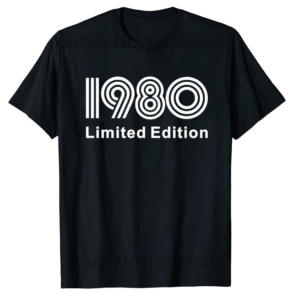 Mens Vintage 44th Birthday TShirt Summer 44 Year Classic 1980 Limited Edition Custom Printed Short Sleeve TShirt Top Tees