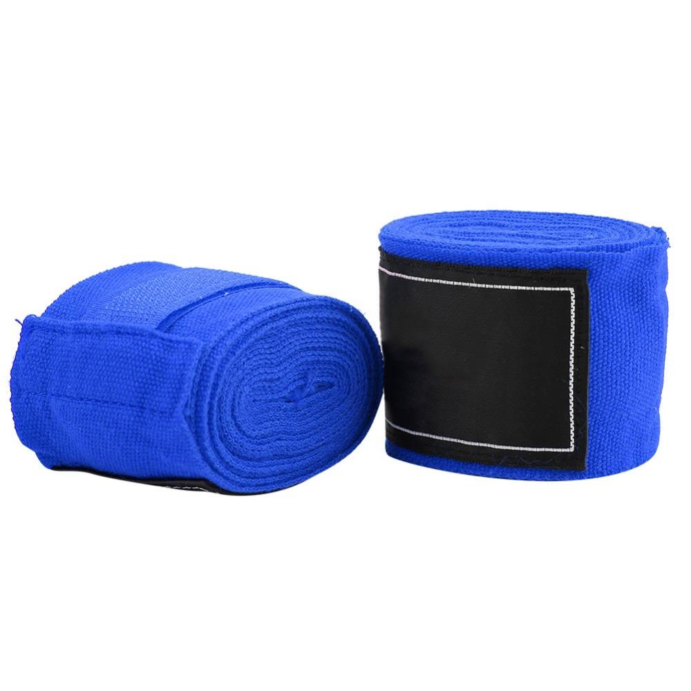 2pcs Cotton Material Boxing Hand Wraps Stretch Fabric Blue Boxing Hand Wraps  Kickboxing Workouts