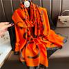 Lyxigt Mode Bokstav Lång Sidenhalsduk 180*90cm Solskydd Halsdukar Sjal Mjuk Strand Sjal Bandanna Foulard Muffler Hijab