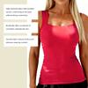 Nude-feel Square Neck Padded Base Shirt, Nylon Spandex Blend, Machine Wash