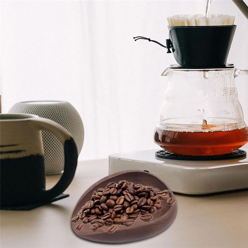 Coffee Bean Cup Weighing Tray For Kitchen Restaurant Home- Multipurpose Utensil Wooden Weigh Vessel Coffee S Tray