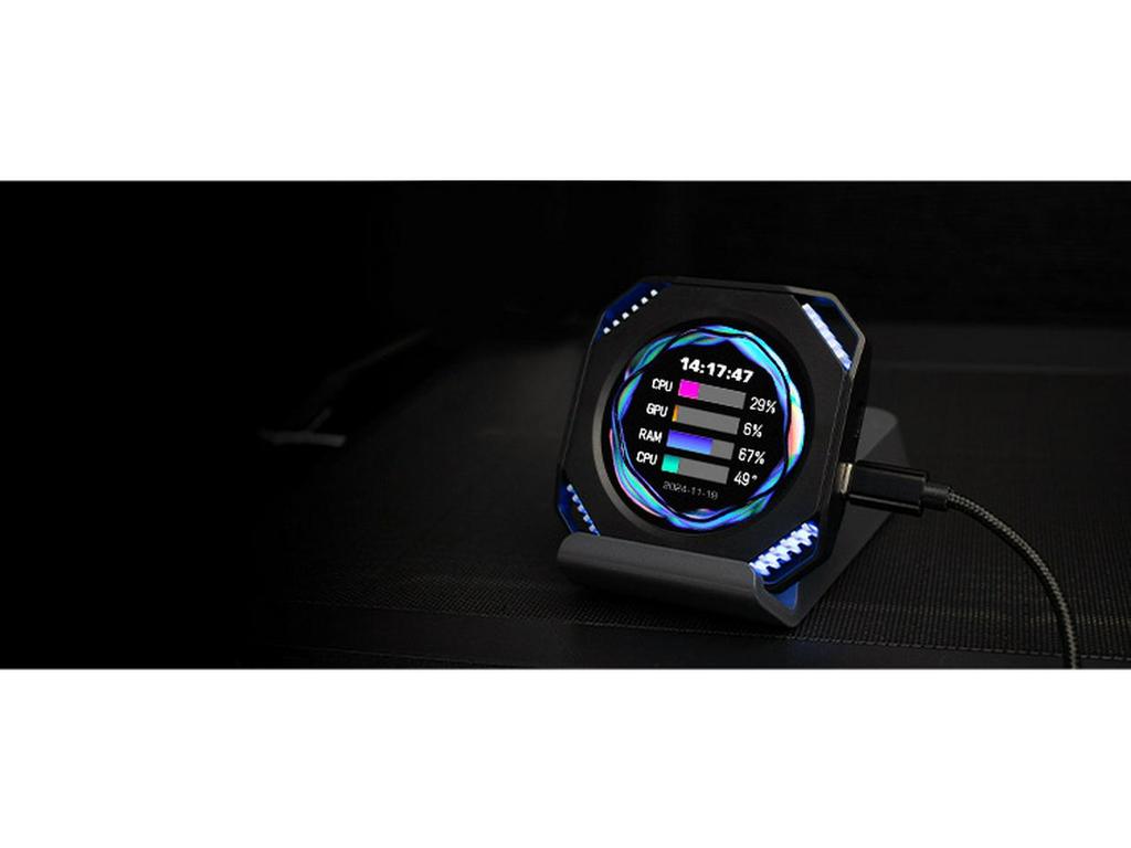 DIY Theme DR21 2.1-Inch Water-Cooled Sub-Screen with USB Direct Monitor Connection