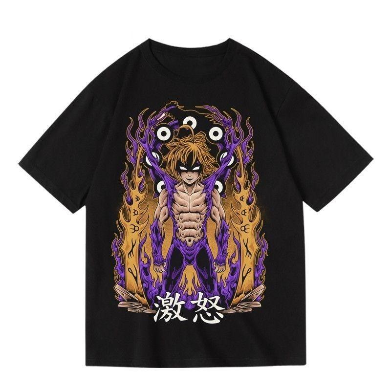 

Anime Seven Deadly Sins Angry Cartoon Animation Print Accessories Tshirt for Summer Pure Cotton Suitable for Both Unisex Women S