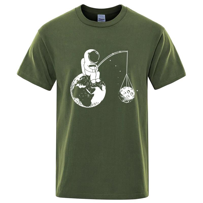 Summer Men High Quality Tshirt 100 Cotton Funny Design Astronaut Printing for Men Loose Top Cool Casual Tshirt Male Tee Shirts