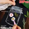 20PCS Specimens Artistic Bookmarks Handmade DIY Frame Type Sticker Plastic Wrap Plants Dried Flowers Handmade Transparent Leaves