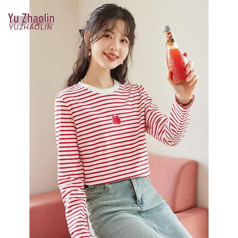 YUZHAOLIN Women s Striped Long-Sleeve T-Shirt Y63T407 M