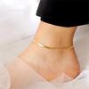 Titanium Steel Flat Snake Chain Women's Anklet - Simple Stainless Steel Knife Bone Design