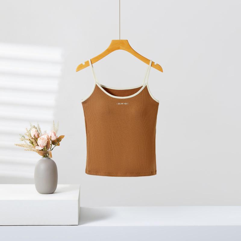 

Женский костюм на подтяжках с белым трикотажным жилетом с буквами - Новые летние топы 2025 года One Size