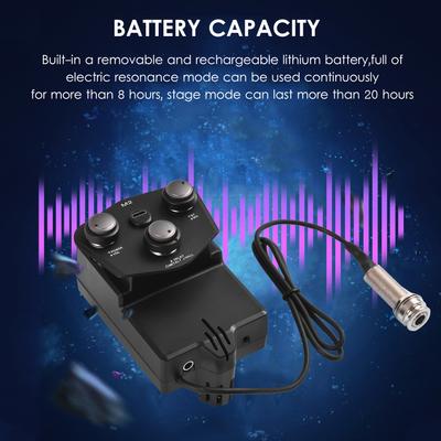 Captador ressonante de guitarra m2, captador de som ressonante para guitarra com bateria de lítio de 2200mah, guitarra bt