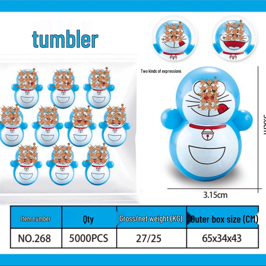 TikTok Stil Mini Stehaufmännchen Astronaut Tiger Blau Desktop Ornament Spielzeug Blind Box