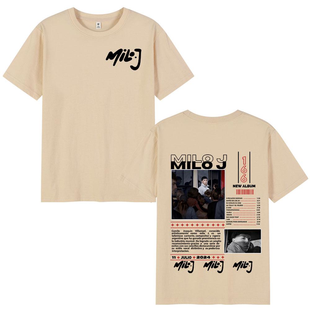 Rapper Milo J 166 Album Merch T Shirt Men Women Fashion Hip Hop T-shirt Cotton Casual Oversized Short Sleeve T-shirts Streetwear