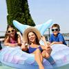 Inflatable Mermaid Tail Pool Chair Portable Float with Cup Holder & Backrest for Kids Adults Beach Lake River Party Summer