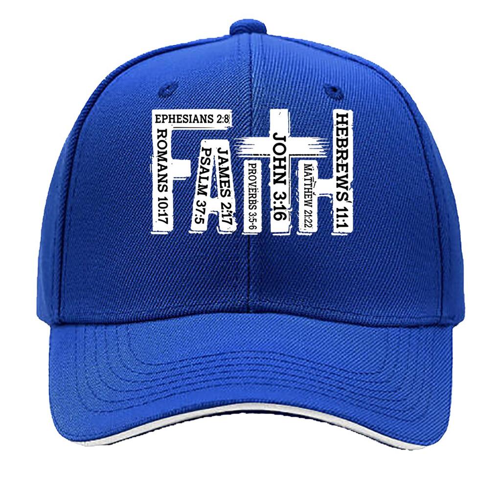 Black And White Snapback Baseball Cap Featuring The Word FAITH a Retro And Easy Adjustable Sun Ha Sandwich Baseball Cap