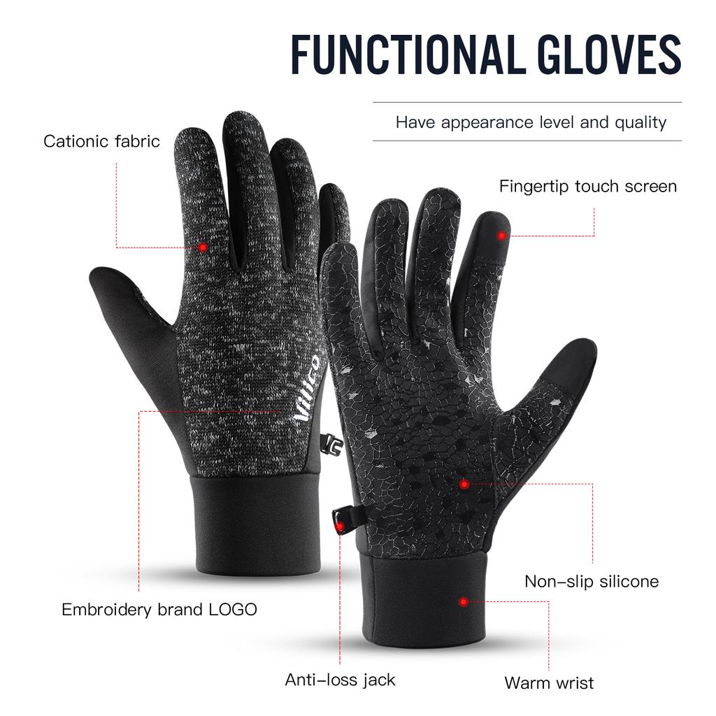 Outdoor Running Men'S Winter Warm Knitted Touchscreen Cycling Gloves Women'S Autumn Winter Thick Velvet Gloves