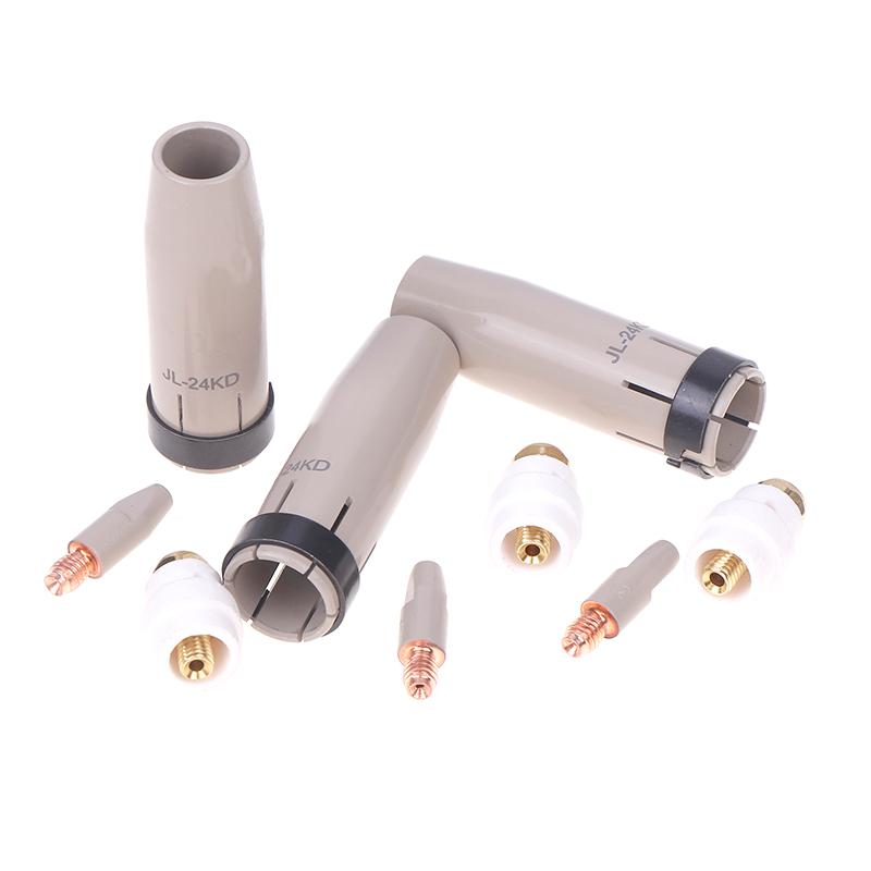 1Set 24KD New Coating Protection Nozzle 0.8/1.0/1.2mm MIG Torch Gas Nozzles Tip Holder Of 24KD MIG MAG Welding Torches