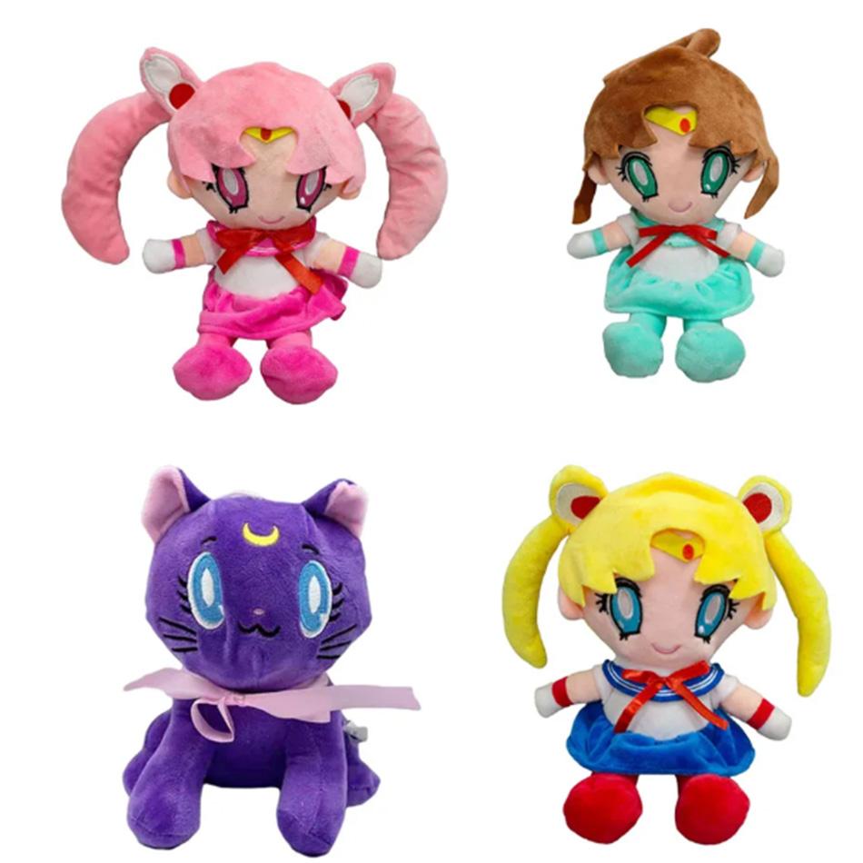 20CM Kawaii Plush Moon Cat Anime Doll Cute Girl Heart Filled Toy for Home Bedroom Decor Birthday Gift