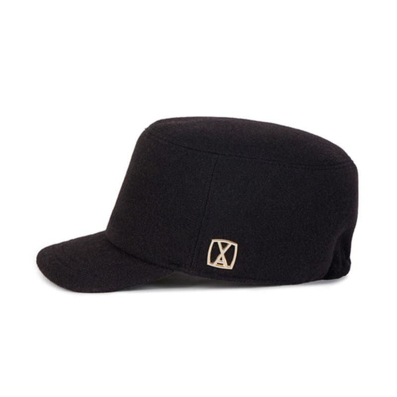 VARZAR VA Square Studded Wool Bellboy Cap Black