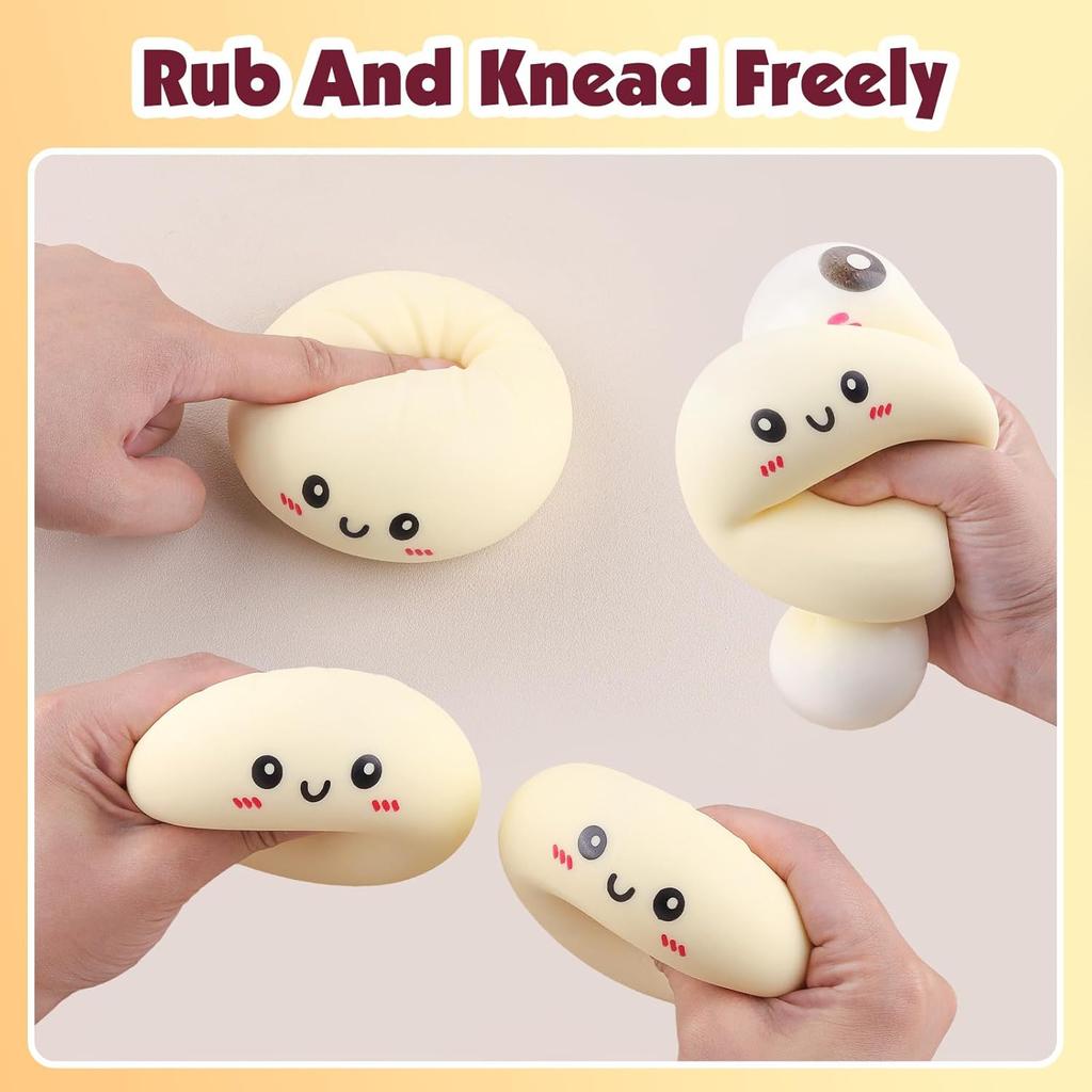 Cream Squishy Dumpling Stress Relief Toy TPR Odorless Fast Recovery 2 Pack