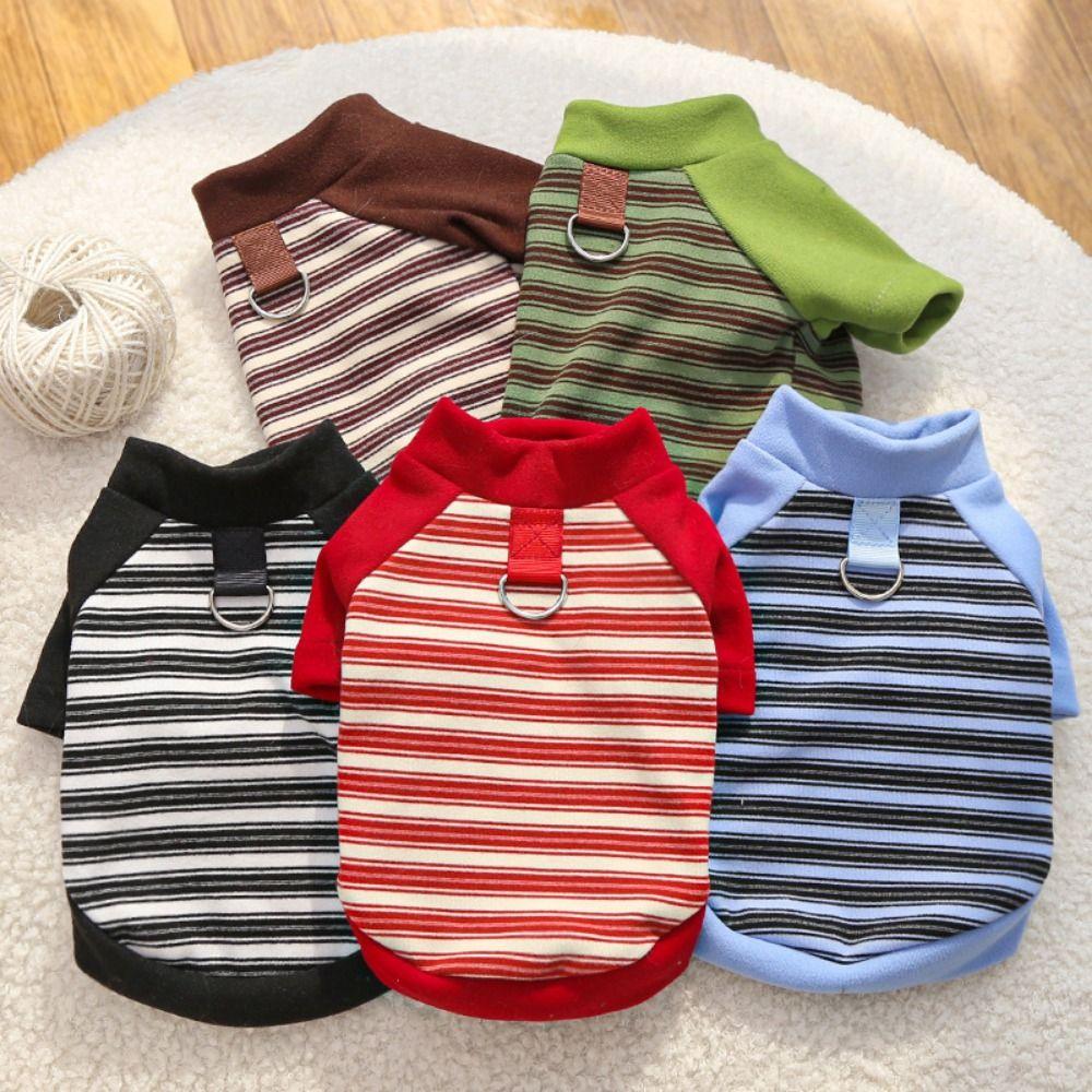 Fashion Colorful Dog Hoodies Comfortable Breathable Striped Pet Clothes Soft Dog Sweatshirt Going Out