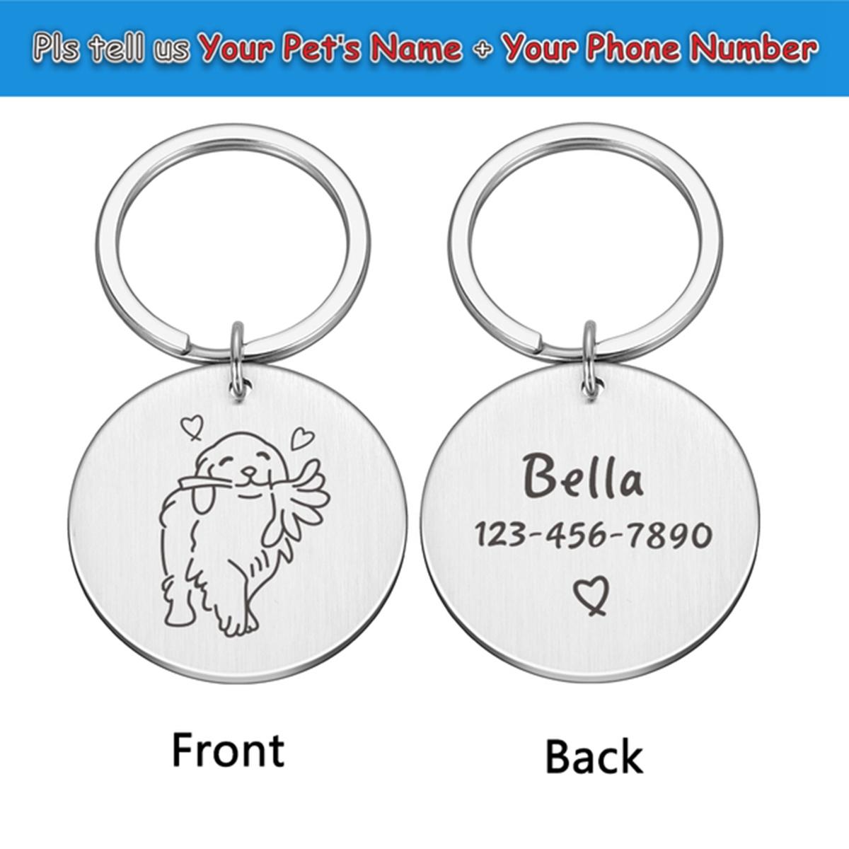 

1 шт. Красочные игрушки для ладони Имя и номер на заказ Идентификационная бирка с именем кошки собаки с милыми символами Гравировка Аксессуары для собак для домашних животных 3.5X3.5cm