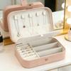 Portable Mini PU Leather Jewelry Box Velvet Lined Multi-Compartment Travel Jewelry Case Organizer for Rings Earrings Necklace Storage