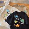 Baumwoll-Dinosaurier-T-Shirt für Jungen - Kurzärmeliges Sommeroberteil für Kleinkinder