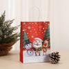6Pcs Merry Christmas Kraft Paper Bags Santa Claus Red Paper Candy Biscuit Bags Elk Snowflake with Handle Gift Packaging Bags