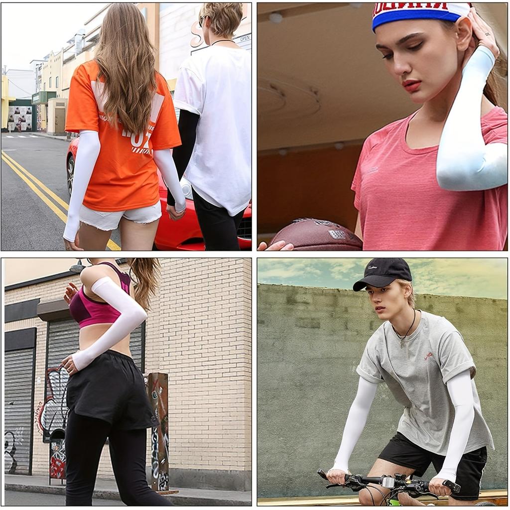 10 Paar Coole Seidenstoff Armschützer Atmungsaktive Sonnenschutz-Ärmel für Unisex Outdoor Radfahren Laufen Angeln und Fahren Cool
