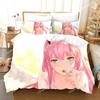 Anime Darling In The Franxx 02 Zero Two Duvet Cover Bedding Set Double Twin Full Queen King Adult Kids Bedclothes Quilt Cover