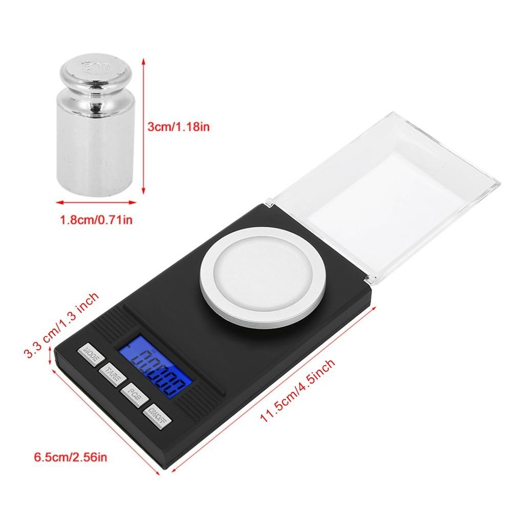 LED Digital Display Pocket Jewelry Scale Portable Design 0.001g Precision High Accuracy Scale Calibration Weights