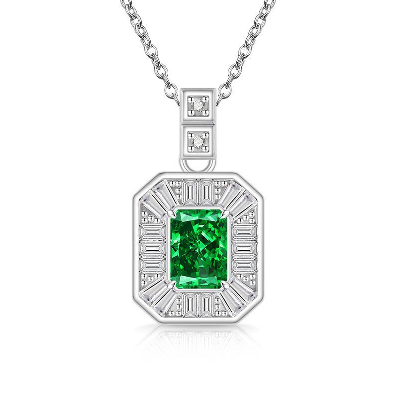 2026 Colored Treasure Ice Flower Cut No Matter Brand Necklace Super Flash High Carbon Diamond Plated Real Gold Pendant