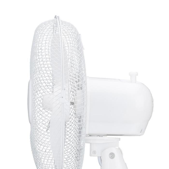 Ventilateur De Table - Lifetime Air - Blanc - 3 Vitesses - 65 dB - Inclinable Et Oscillant