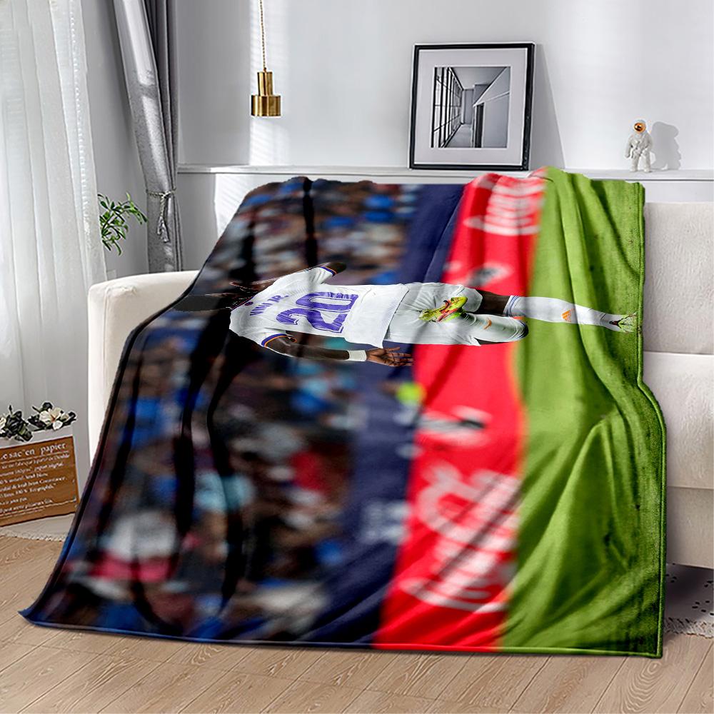 Player Celebrates Goal Stadium. Blanket Comfortable Suitable for Bed Office Chair Seaside Four Seasons Universal Warmthful Decor