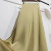 Elegant Champagne Satin A-Line Skirt for Women - Spring/Autumn 2024 Collection